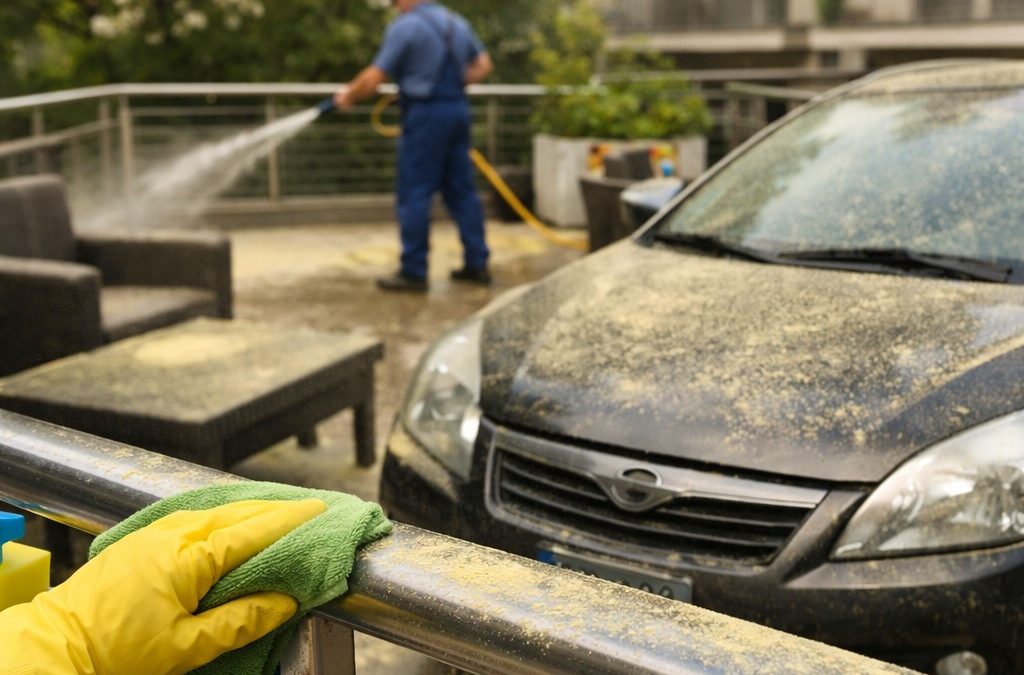 ¿Cómo limpiar el polen en comunidades de vecinos y oficinas en primavera?